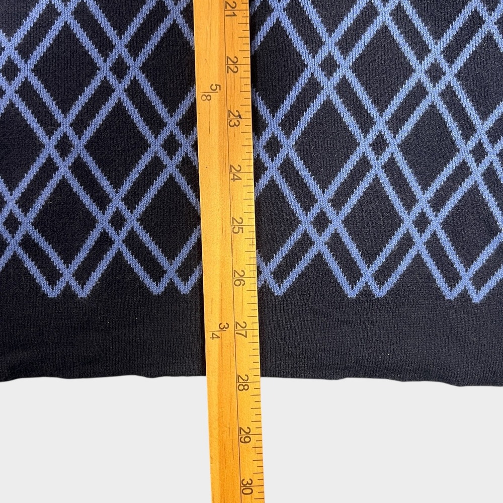 Two‎ Danes Knit Sweater Womens Blue Diamond Pattern XL/2XL Natural Fibers - Picture 5 of 5